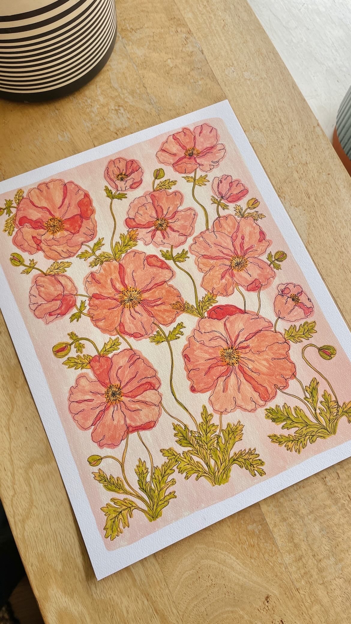 Pink Poppies Print | Kim Hoppe 11 x 14"