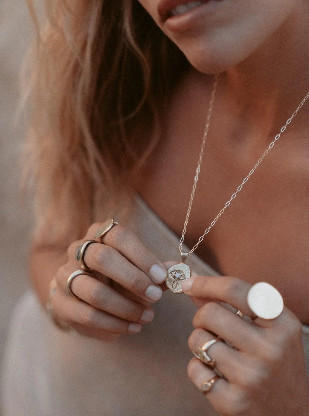 Crying Eye Gold Opal Necklace - DEA DIA