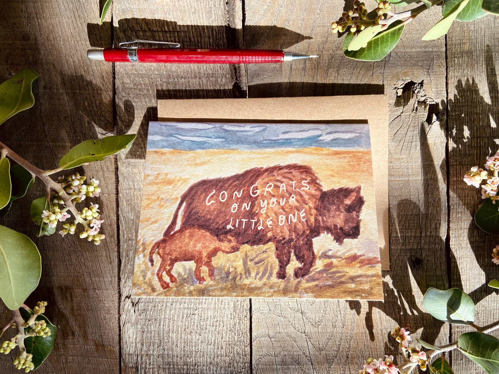 BABY BISON GREETING CARD - LITTLE SALT WAGON